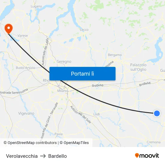 Verolavecchia to Bardello map