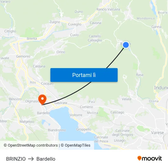 BRINZIO to Bardello map
