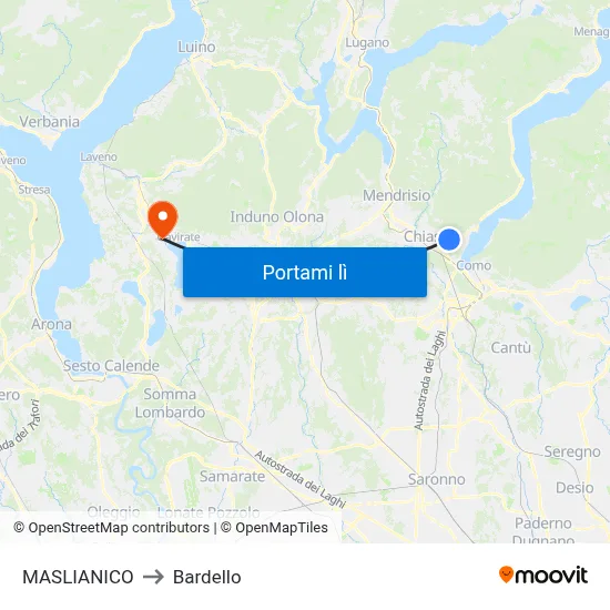 MASLIANICO to Bardello map