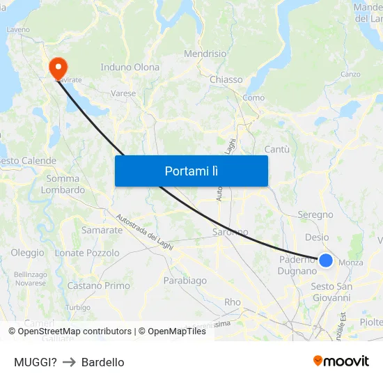 MUGGI? to Bardello map