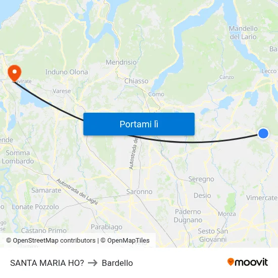 SANTA MARIA HO? to Bardello map