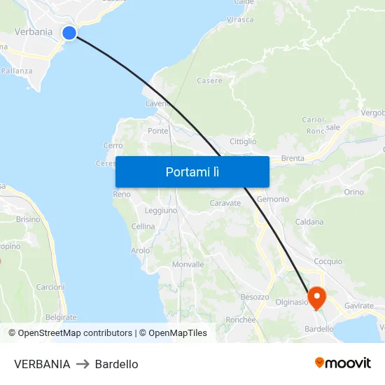 VERBANIA to Bardello map