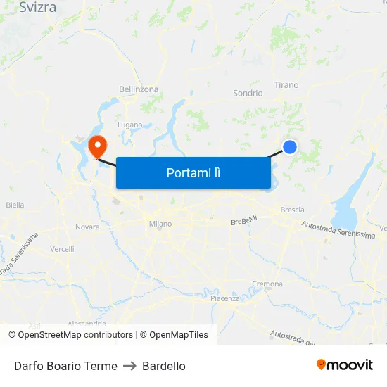 Darfo Boario Terme to Bardello map