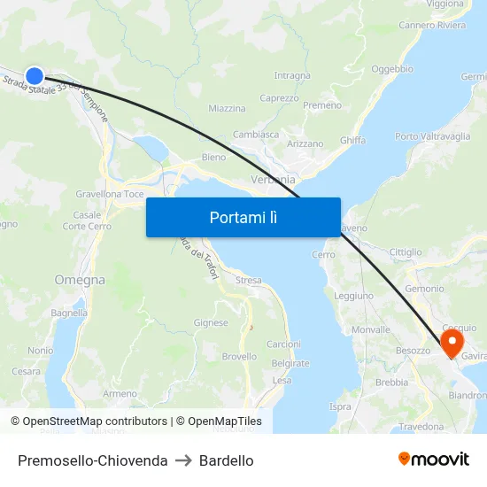Premosello-Chiovenda to Bardello map