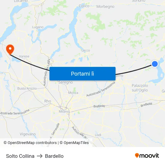 Solto Collina to Bardello map