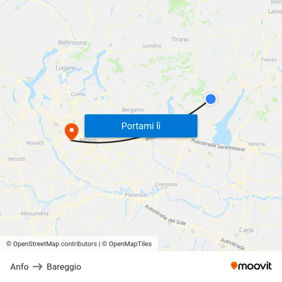 Anfo to Bareggio map