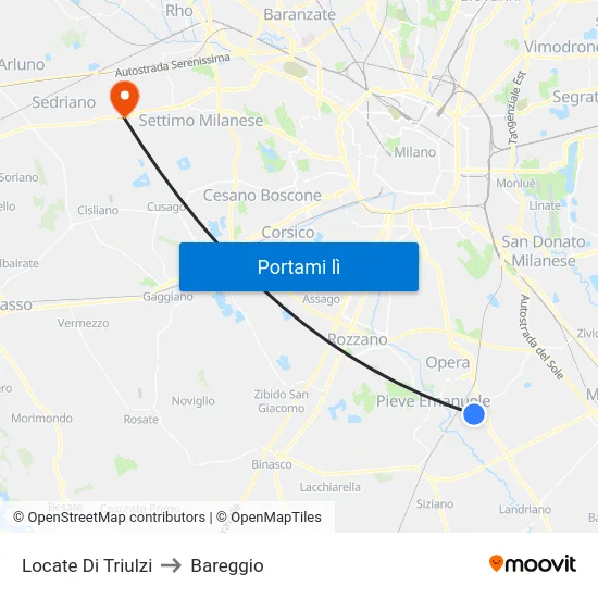 Locate Di Triulzi to Bareggio map