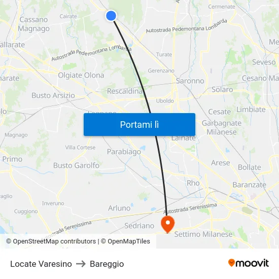 Locate Varesino to Bareggio map
