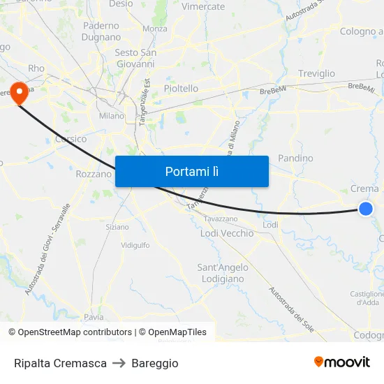 Ripalta Cremasca to Bareggio map