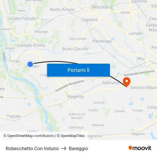 Robecchetto Con Induno to Bareggio map