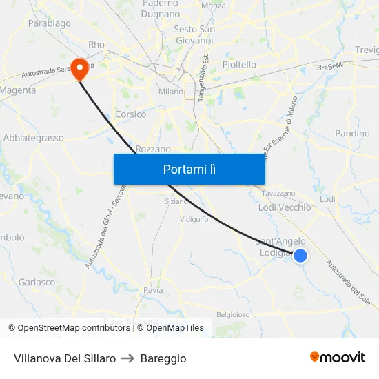 Villanova Del Sillaro to Bareggio map