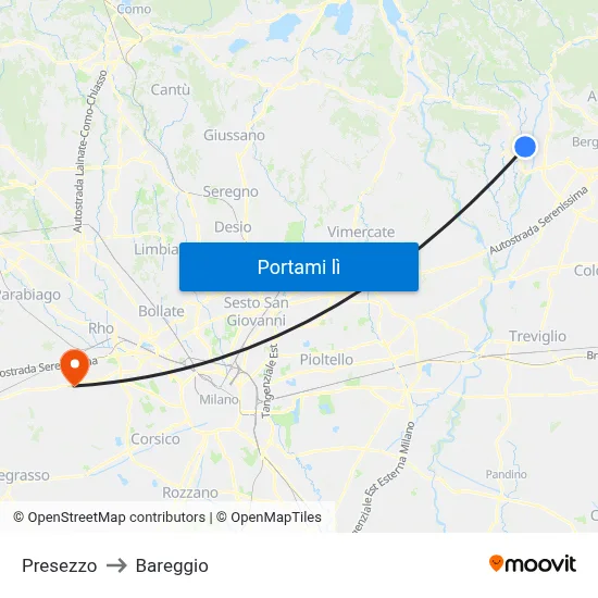 Presezzo to Bareggio map