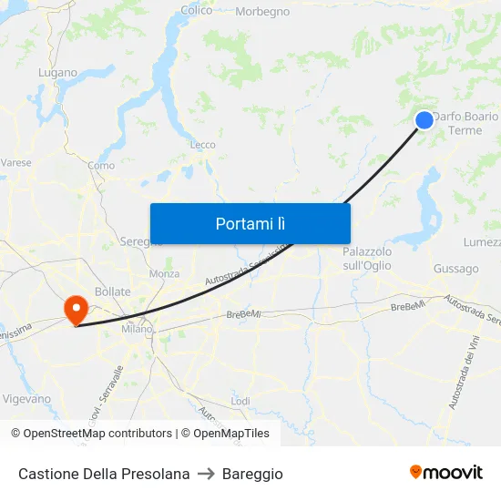 Castione Della Presolana to Bareggio map
