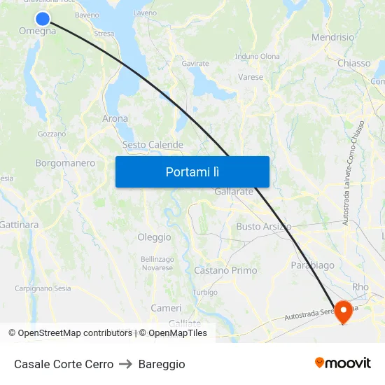 Casale Corte Cerro to Bareggio map