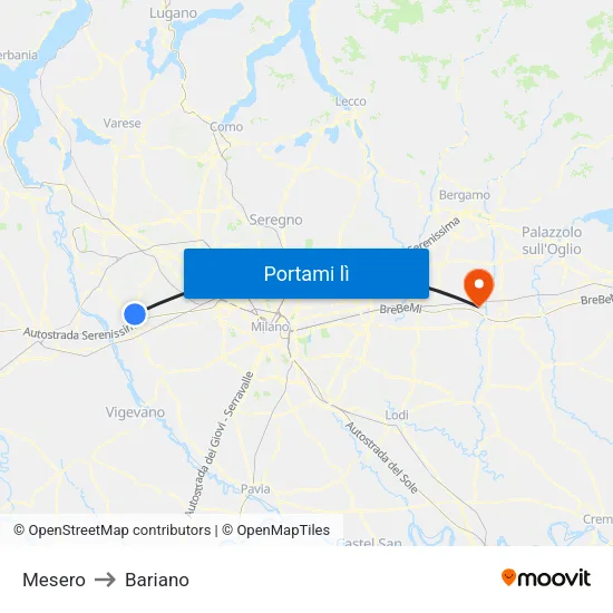 Mesero to Bariano map