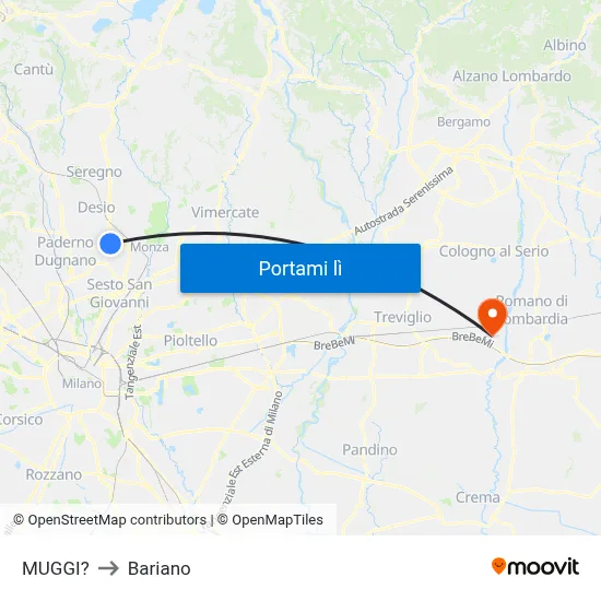 MUGGI? to Bariano map