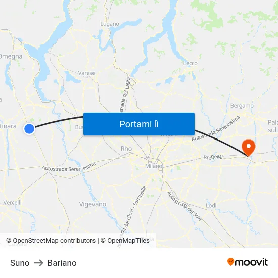 Suno to Bariano map