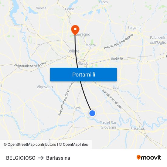 BELGIOIOSO to Barlassina map