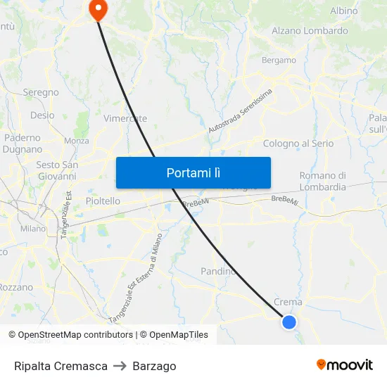 Ripalta Cremasca to Barzago map