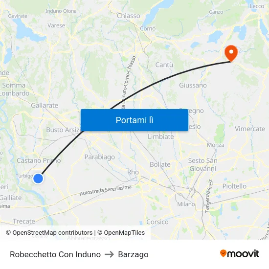 Robecchetto Con Induno to Barzago map