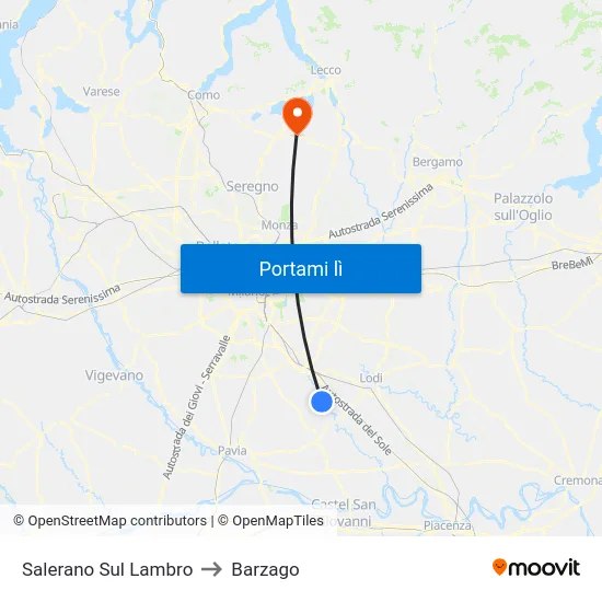 Salerano Sul Lambro to Barzago map