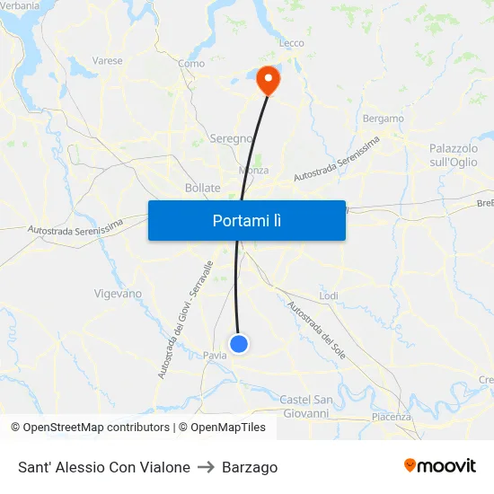 Sant' Alessio Con Vialone to Barzago map