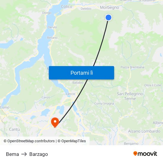 Bema to Barzago map