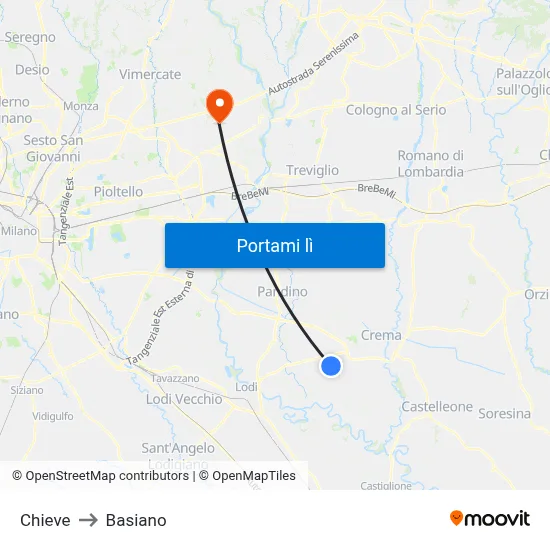 Chieve to Basiano map
