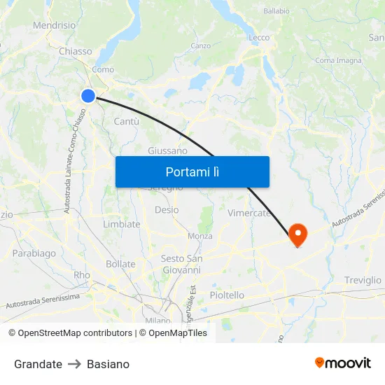 Grandate to Basiano map