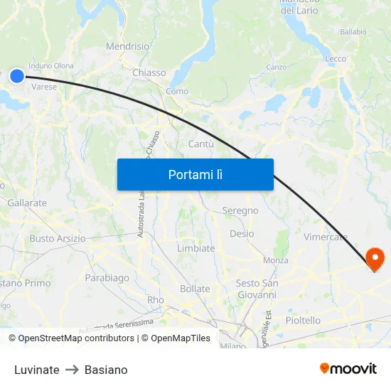 Luvinate to Basiano map
