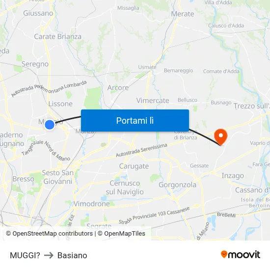 MUGGI? to Basiano map