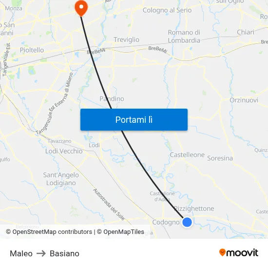 Maleo to Basiano map