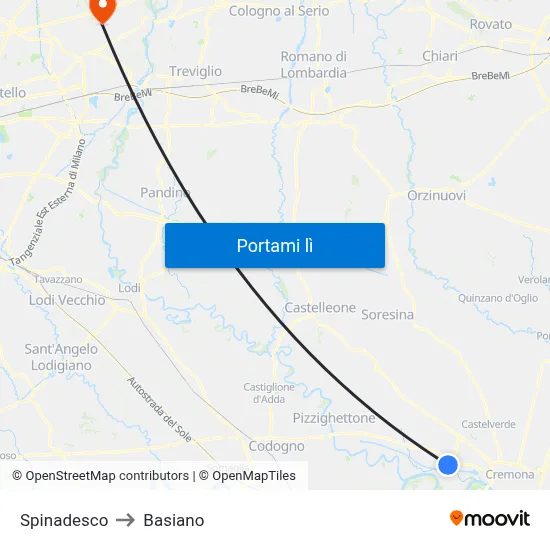 Spinadesco to Basiano map