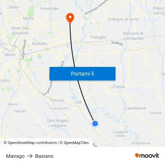 Mairago to Basiano map