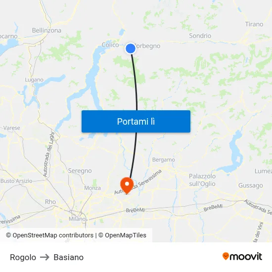 Rogolo to Basiano map