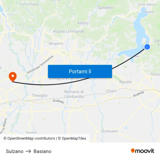 Sulzano to Basiano map