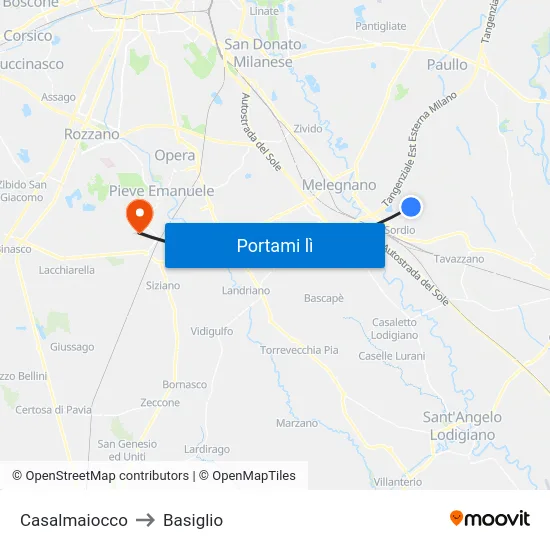 Casalmaiocco to Basiglio map