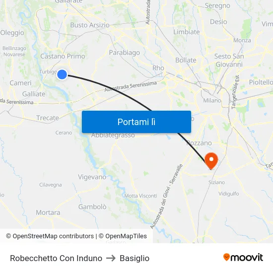 Robecchetto Con Induno to Basiglio map