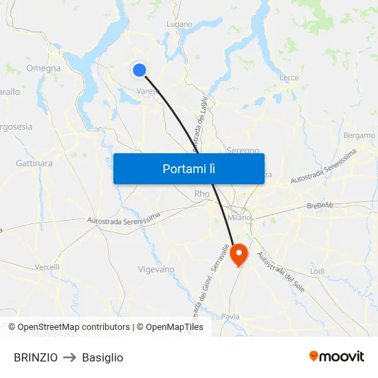BRINZIO to Basiglio map