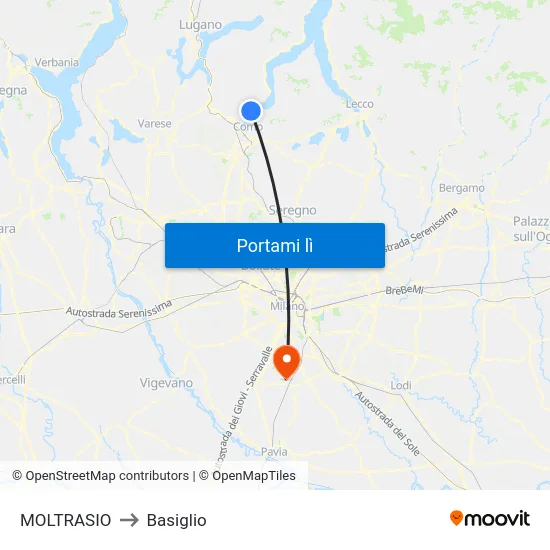 MOLTRASIO to Basiglio map