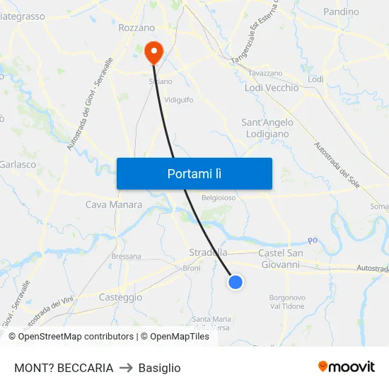 MONT? BECCARIA to Basiglio map