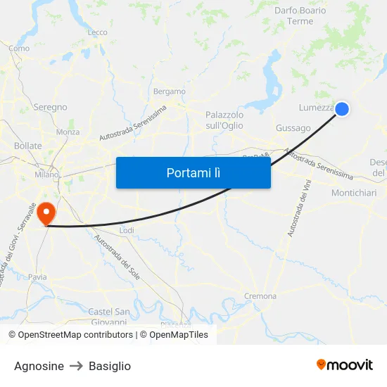 Agnosine to Basiglio map
