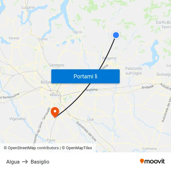 Algua to Basiglio map