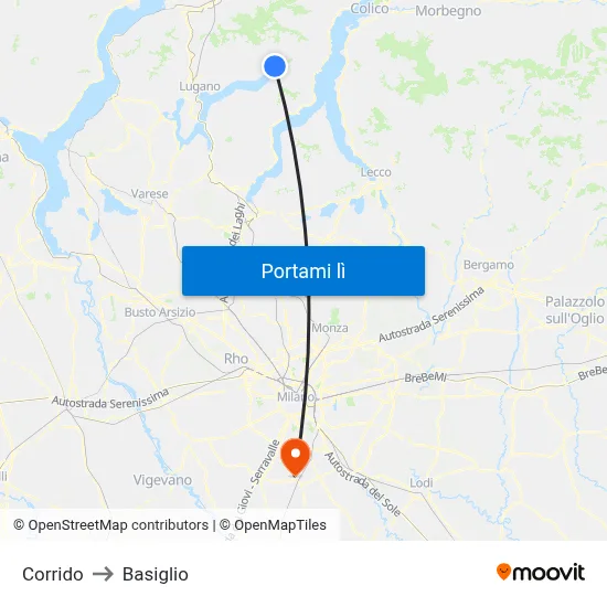 Corrido to Basiglio map