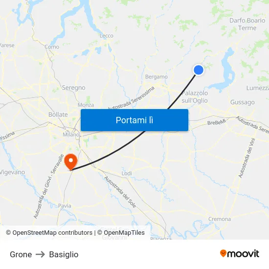 Grone to Basiglio map