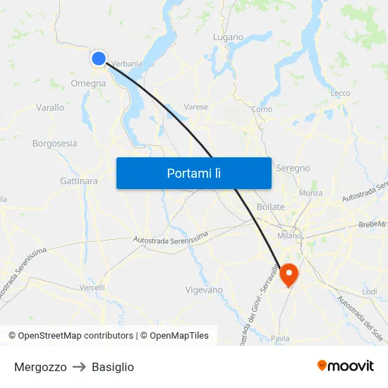 Mergozzo to Basiglio map