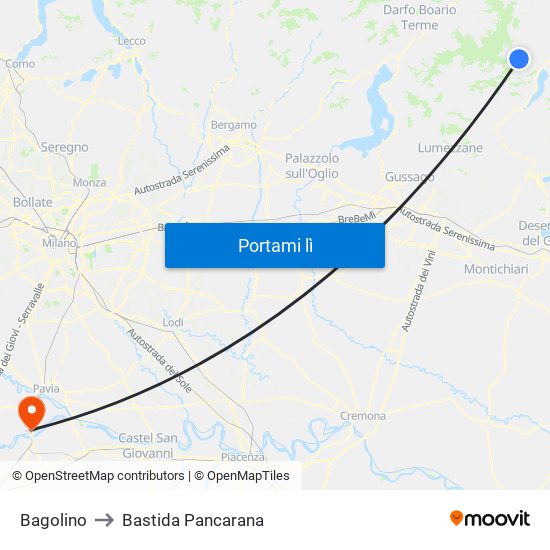 Bagolino to Bastida Pancarana map