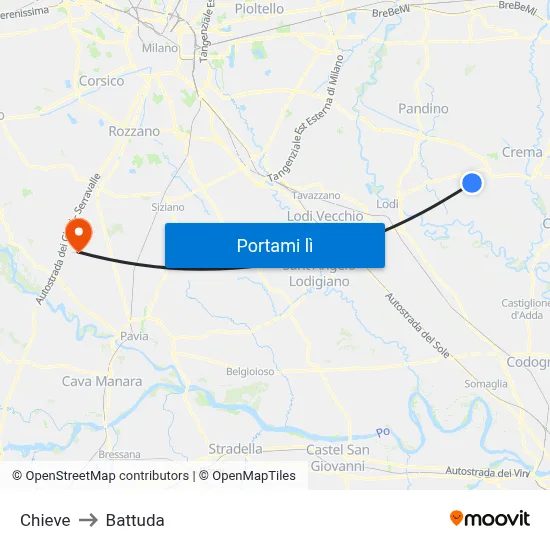 Chieve to Battuda map