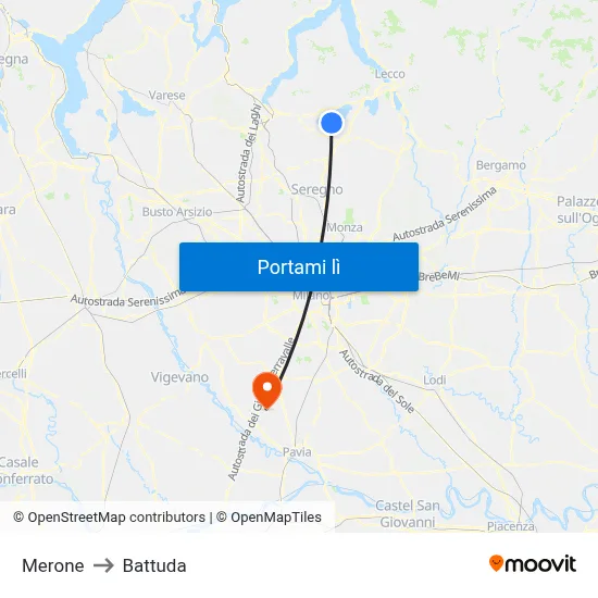 Merone to Battuda map
