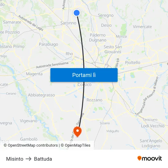 Misinto to Battuda map